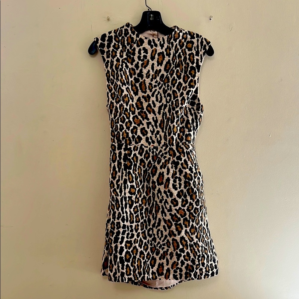 NWT- Alice  + Olivia Leopard Print Sleeveless cut out back Dress